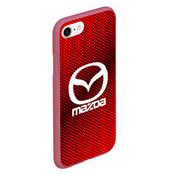 Чехол iPhone 7/8 матовый Mazda: Red Carbon, цвет: 3D-малиновый — фото 2