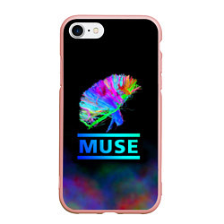 Чехол iPhone 7/8 матовый Muse: Neon Flower, цвет: 3D-светло-розовый