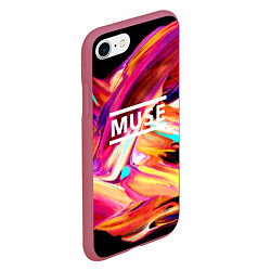 Чехол iPhone 7/8 матовый MUSE: Neon Colours, цвет: 3D-малиновый — фото 2