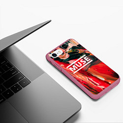 Чехол iPhone 7/8 матовый MUSE: Red Colours, цвет: 3D-малиновый — фото 2