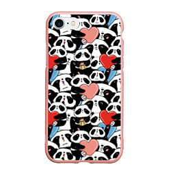 Чехол iPhone 7/8 матовый Funny Pandas, цвет: 3D-светло-розовый