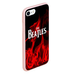 Чехол iPhone 7/8 матовый The Beatles: Red Flame, цвет: 3D-светло-розовый — фото 2