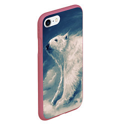 Чехол iPhone 7/8 матовый Полярный медведь, цвет: 3D-малиновый — фото 2