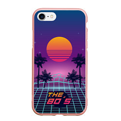 Чехол iPhone 7/8 матовый The 80s Beach, цвет: 3D-светло-розовый