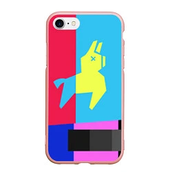 Чехол iPhone 7/8 матовый Цветная Лама, цвет: 3D-светло-розовый