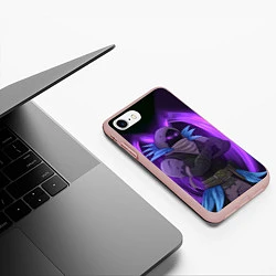 Чехол iPhone 7/8 матовый Violet Raven, цвет: 3D-светло-розовый — фото 2