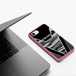 Чехол iPhone 7/8 матовый CS:GO Grey Camo, цвет: 3D-малиновый — фото 2