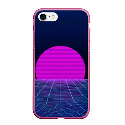 Чехол iPhone 7/8 матовый Digital Sunrise, цвет: 3D-малиновый