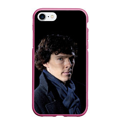 Чехол iPhone 7/8 матовый Sherlock, цвет: 3D-малиновый