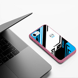 Чехол iPhone 7/8 матовый Mazda: Techno Sport, цвет: 3D-малиновый — фото 2