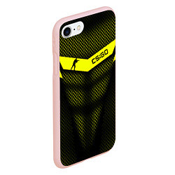 Чехол iPhone 7/8 матовый CS:GO Yellow Carbon, цвет: 3D-светло-розовый — фото 2