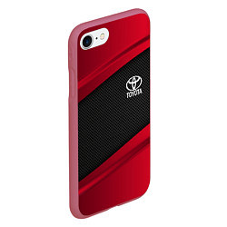 Чехол iPhone 7/8 матовый Toyota: Red Sport, цвет: 3D-малиновый — фото 2