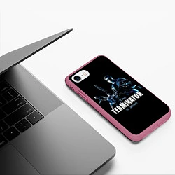 Чехол iPhone 7/8 матовый Terminator: Is alive, цвет: 3D-малиновый — фото 2