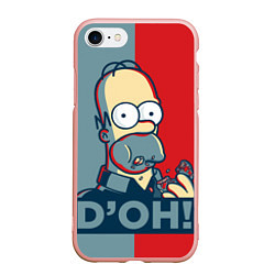 Чехол iPhone 7/8 матовый Homer Simpson DOH!, цвет: 3D-светло-розовый