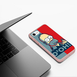 Чехол iPhone 7/8 матовый Homer Simpson DOH!, цвет: 3D-светло-розовый — фото 2