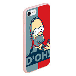 Чехол iPhone 7/8 матовый Homer Simpson DOH!, цвет: 3D-светло-розовый — фото 2