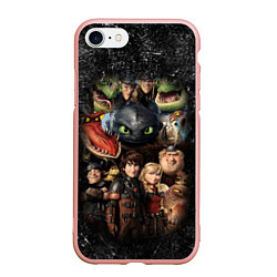 Чехол iPhone 7/8 матовый How to Train Your Dragon, цвет: 3D-светло-розовый