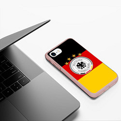 Чехол iPhone 7/8 матовый Немецкий футбол, цвет: 3D-светло-розовый — фото 2