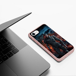 Чехол iPhone 7/8 матовый Mass Effect: Soldier, цвет: 3D-светло-розовый — фото 2