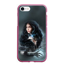Чехол iPhone 7/8 матовый The Witcher 3: Magical Woman, цвет: 3D-малиновый