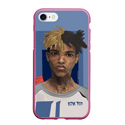 Чехол iPhone 7/8 матовый XXXTentacion Art, цвет: 3D-малиновый