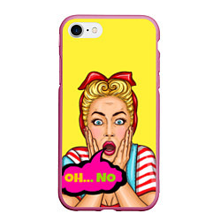 Чехол iPhone 7/8 матовый Pop-girl: Oh no, цвет: 3D-малиновый