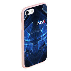 Чехол iPhone 7/8 матовый Mass Effect: Blue Armor N7, цвет: 3D-светло-розовый — фото 2