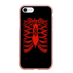 Чехол iPhone 7/8 матовый Slipknot Skeleton, цвет: 3D-светло-розовый