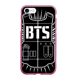 Чехол iPhone 7/8 матовый BTS ARMY, цвет: 3D-малиновый