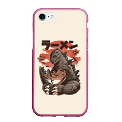 Чехол iPhone 7/8 матовый Godzilla Eat, цвет: 3D-малиновый