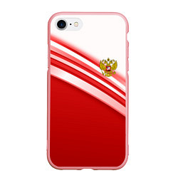 Чехол iPhone 7/8 матовый Россия: красная волна, цвет: 3D-баблгам