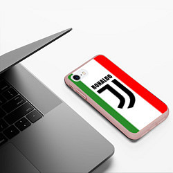 Чехол iPhone 7/8 матовый Ronaldo Juve Italy, цвет: 3D-светло-розовый — фото 2
