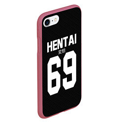 Чехол iPhone 7/8 матовый Hentai 69: Black Style, цвет: 3D-малиновый — фото 2