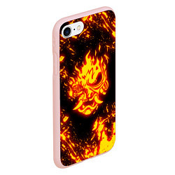 Чехол iPhone 7/8 матовый Cyberpunk 2077: FIRE SAMURAI, цвет: 3D-светло-розовый — фото 2