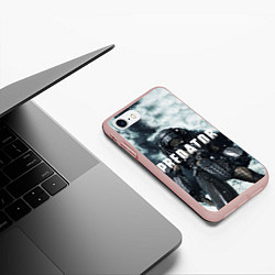 Чехол iPhone 7/8 матовый Winter Predator, цвет: 3D-светло-розовый — фото 2