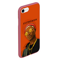 Чехол iPhone 7/8 матовый XXXtentacion king, цвет: 3D-малиновый — фото 2