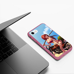 Чехол iPhone 7/8 матовый Fairy Tail Girl, цвет: 3D-малиновый — фото 2