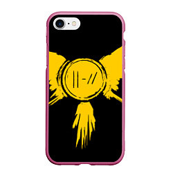 Чехол iPhone 7/8 матовый 21 Pilots: Yellow Bird, цвет: 3D-малиновый