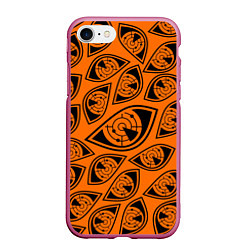 Чехол iPhone 7/8 матовый R6S: Orange Pulse Eyes, цвет: 3D-малиновый