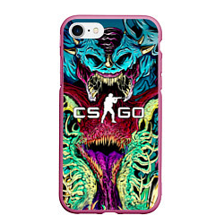 Чехол iPhone 7/8 матовый CS:GO Beast Rage, цвет: 3D-малиновый