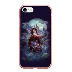 Чехол iPhone 7/8 матовый Ahri the Nine-Tailed Fox, цвет: 3D-светло-розовый