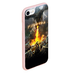 Чехол iPhone 7/8 матовый TES: Dragon Flame, цвет: 3D-светло-розовый — фото 2