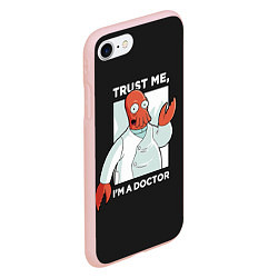 Чехол iPhone 7/8 матовый Zoidberg: Trust Me, цвет: 3D-светло-розовый — фото 2