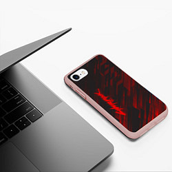 Чехол iPhone 7/8 матовый Cyberpunk 2077: Red Breaks, цвет: 3D-светло-розовый — фото 2