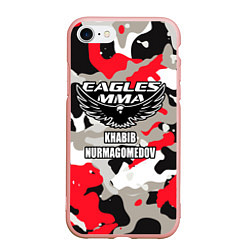 Чехол iPhone 7/8 матовый Khabib Nurmagomedov: Red Camo, цвет: 3D-светло-розовый