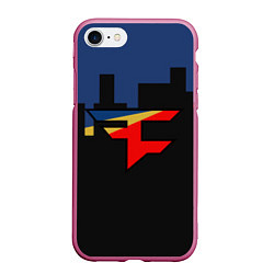 Чехол iPhone 7/8 матовый FaZe Clan: Night City, цвет: 3D-малиновый