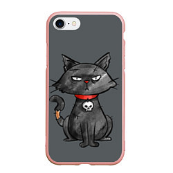 Чехол iPhone 7/8 матовый Кот бедолага, цвет: 3D-светло-розовый