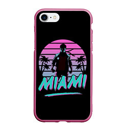 Чехол iPhone 7/8 матовый Майами, цвет: 3D-малиновый