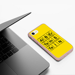 Чехол iPhone 7/8 матовый Альберт Эйнштейн, цвет: 3D-светло-розовый — фото 2