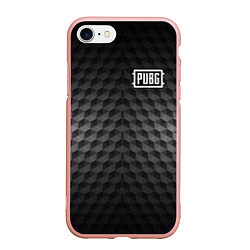 Чехол iPhone 7/8 матовый PUBG: Carbon Style, цвет: 3D-светло-розовый